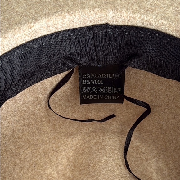 Classic Tan Wool Blend Wide Brimmed Fedora Hat - Picture 10 of 15